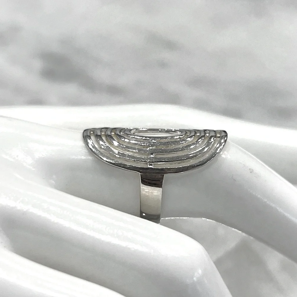 Sterling Silver Concentric Circle Ring Sz 8